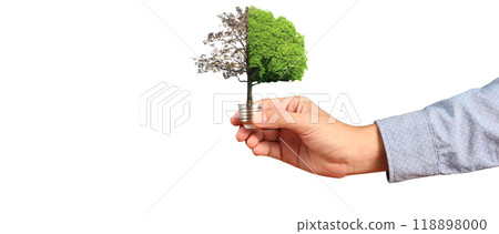 Humans hold light bulbs in hand innovative technology and creativity Humans hold light bulbs in hand innovative technology and creativity 118898000