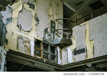 Second floor of a building destroyed by the tsunami Second floor of a building destroyed by the tsunami 118898106