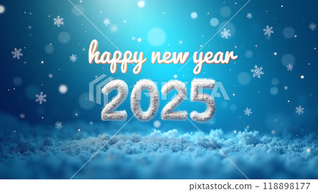 Snowflakes Falling Over a Blue Gradient Background happy new year 2025 Snowflakes Falling Over a Blue Gradient Background happy new year 2025 118898177
