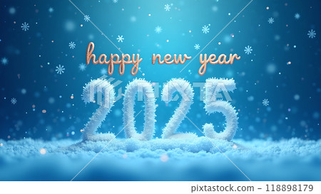 Snowflakes Falling Over a Blue Gradient Background happy new year 2025 Snowflakes Falling Over a Blue Gradient Background happy new year 2025 118898179