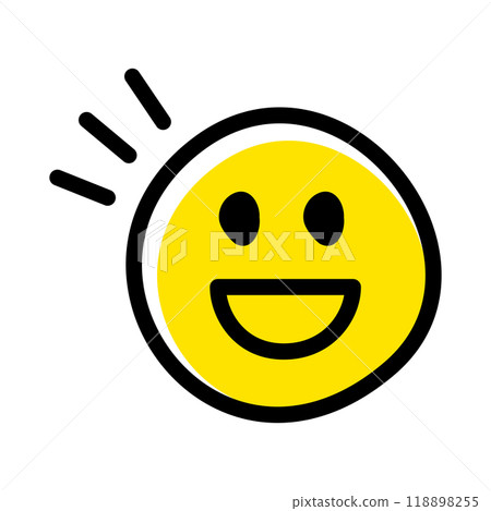 手繪可愛微笑表情符號/表情符號圖示的插圖 手繪可愛微笑表情符號/表情符號圖示的插圖 118898255
