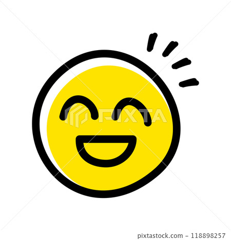 手寫的可愛表情符號/圖釋圖示微笑 118898257