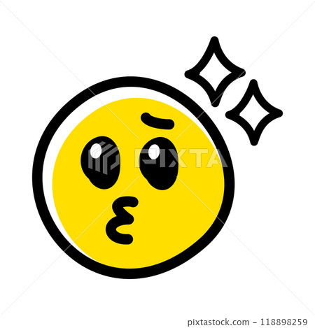 Hand-drawn cute emoticons and emoticon icons - cutesy, tearful, touching 118898259