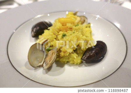 Dinner on board the luxury cruise ship MSC Bellissima Dinner on board the luxury cruise ship MSC Bellissima 118898487