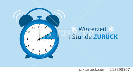 ringing alarm clock switch to winter time vector illustration 118898507