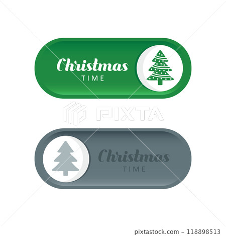 on and off button with christmas tree vector illustration on and off button with christmas tree vector illustration 118898513