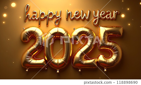 Golden New Year Eve Balloons 2025 Golden New Year Eve Balloons 2025 118898690