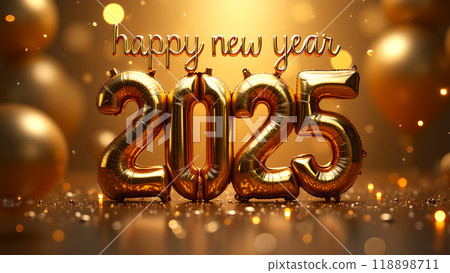 Golden New Year Eve Balloons 2025 Golden New Year Eve Balloons 2025 118898711
