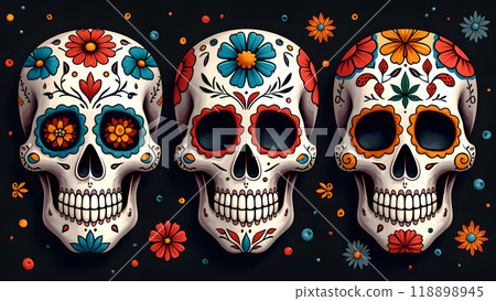Sugar Skulls Face Paint Designs day of the dead Sugar Skulls Face Paint Designs day of the dead 118898945