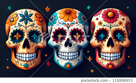 Sugar Skulls Face Paint Designs day of the dead Sugar Skulls Face Paint Designs day of the dead 118898953