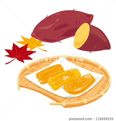 地瓜和乾馬鈴薯放入濾鍋中 118899259