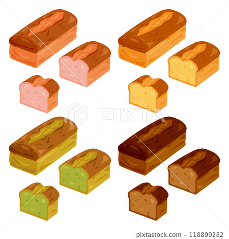 A set of various simple pound cakes A set of various simple pound cakes 118899282