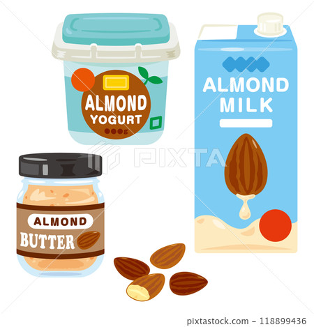 使用杏仁的食物套裝 118899436