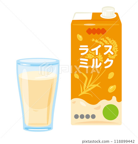 Packed rice milk set 118899442