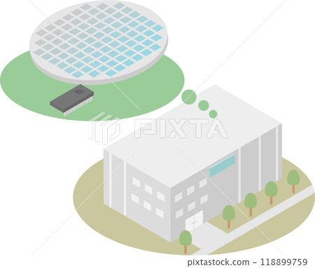 Isometric semiconductors and wafers with semiconductor factory 118899759