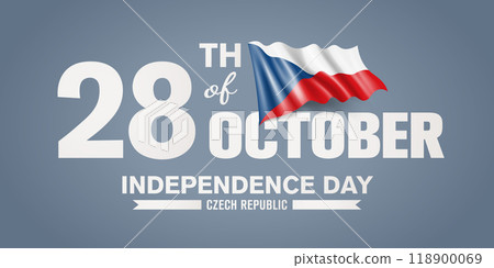 Czech republic happy independence day greeting card, banner with template text vector illustration Czech republic happy independence day greeting card, banner with template text vector illustration 118900069