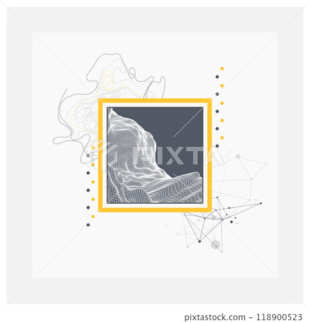 Abstract art wireframe background. Modern science or technology art elements. Surface illustration. Hand made vector. 118900523