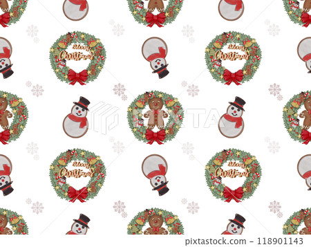Christmas seamless pattern for festival background design. on transparent background. Christmas seamless pattern for festival background design. on transparent background. 118901143