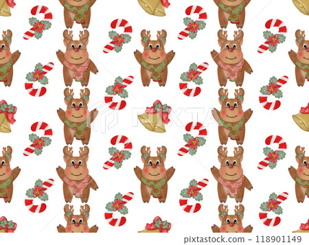 Christmas seamless pattern for festival background design. on transparent background. 118901149