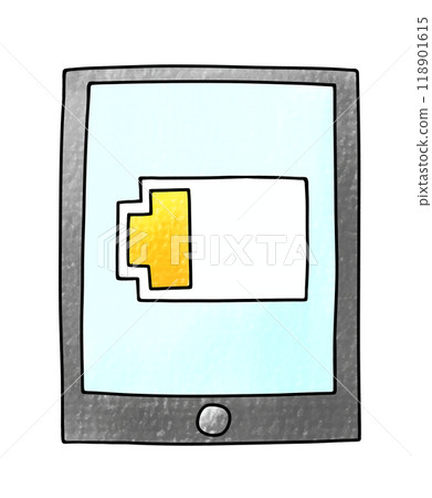 寬鬆簡單的智慧型手機,充電功率低,類比風格 寬鬆簡單的智慧型手機,充電功率低,類比風格 118901615