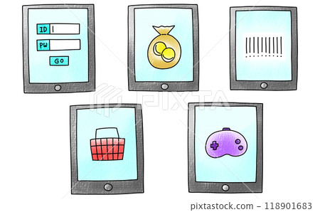 Relaxed and simple smartphone set 3 Analog style 118901683