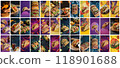 Mega collection of 36 social media story background. used for taco shop advertising 118901688