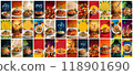 Mega collection of 36 social media story background. used for spaghetti pasta advertising 118901690