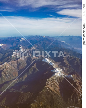 Aerial view of the Northern Alps: Flight from Haneda Airport to Komatsu Airport 118901701