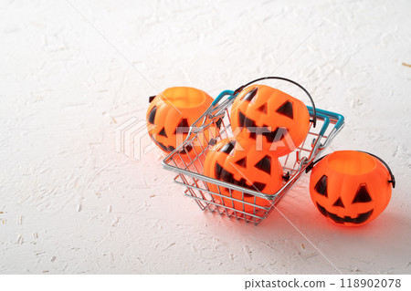 Autumn Halloween Shopping Cart Sales Background Autumn shopping ショッピング ハロウィン 118902078