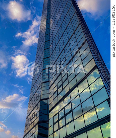 A building that blends into the blue sky A building that blends into the blue sky 118902156