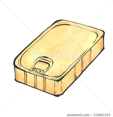方形罐頭食品的手寫畫筆繪畫風格插圖 方形罐頭食品的手寫畫筆繪畫風格插圖 118903243