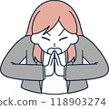 請道歉女人簡單插圖 118903274