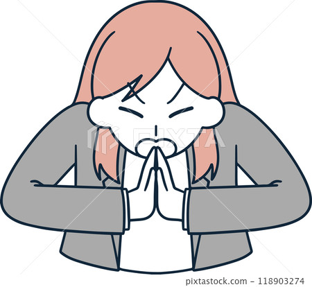 Request Apologize Woman Simple Illustration 118903274