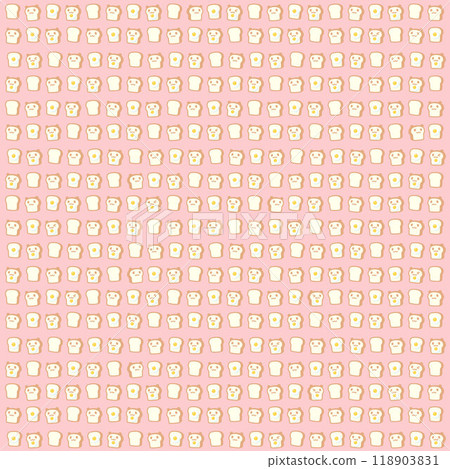 Simple sliced bread with panda pattern fried egg topping, part 7, square type 118903831