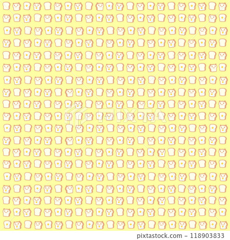 Simple bread & panda pattern fried egg topping, part 9, square type 118903833