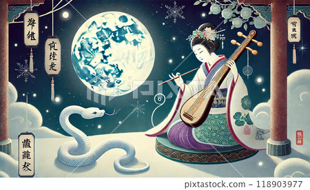 浮世繪風格弁財天 118903977