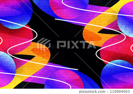 Colorful Curvy Line Shapes Background with Textured Effect. Creative Design for Banner, Poster or Advertising 118904003