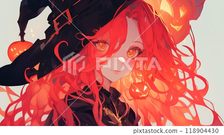 A girl who costumes Halloween 118904430