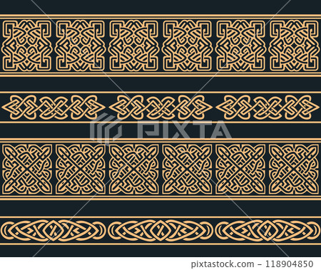 Celtic seamless ornament interlaced tape. Set Collection. Celtic seamless ornament interlaced tape. Set Collection. 118904850