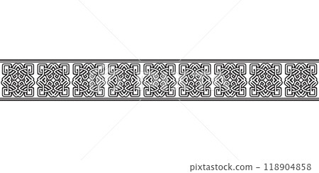 Celtic seamless ornament interlaced tape. Celtic seamless ornament interlaced tape. 118904858
