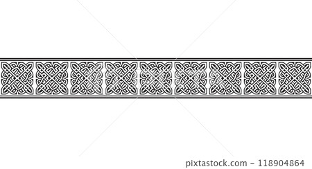 Celtic seamless ornament interlaced tape. Celtic seamless ornament interlaced tape. 118904864