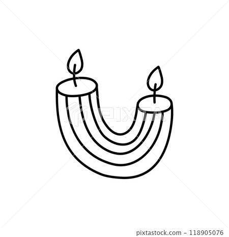 aesthetics hand drawn line candle. Colored Vector outline flat illustration isolated on background. decorative element for greeting card, web, christmas, wedding, birthday, valentine day aesthetics hand drawn line candle. Colored Vector outline flat illustration isolated on background. decorative element for greeting card, web, christmas, wedding, birthday, valentine day 118905076
