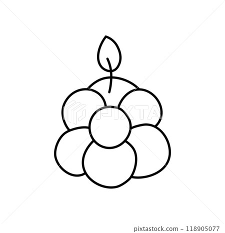 Doodle burning dopamine style outline shell candle. Hand drawn aesthetics line candlestick decor isolated on white background. Holiday, Valentines Day, Birthday, Christmas, church symbol. Vector Doodle burning dopamine style outline shell candle. Hand drawn aesthetics line candlestick decor isolated on white background. Holiday, Valentines Day, Birthday, Christmas, church symbol. Vector 118905077