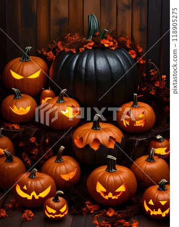 Hyper realistic pumpkin eclectic art neutral colors. 118905275
