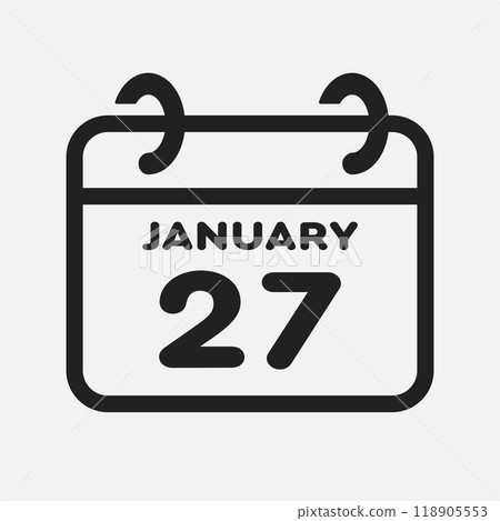 Icon page calendar day - 27 January Icon page calendar day - 27 January 118905553