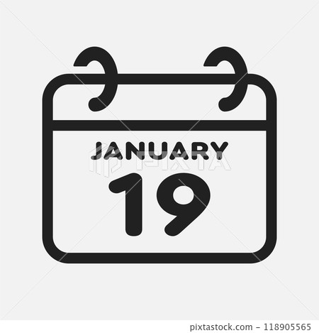 Icon page calendar day - 19 January 118905565