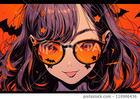 Halloween girl illustration material "AI generated image" 118906436