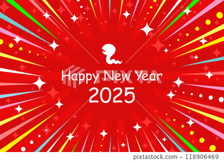 2025 蛇年新年賀卡,波光粼粼的波普相框 01 2025 蛇年新年賀卡,波光粼粼的波普相框 01 118906469