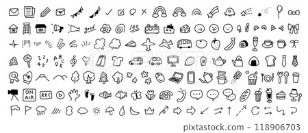 Hand-drawn cute illustration icon set 118906703