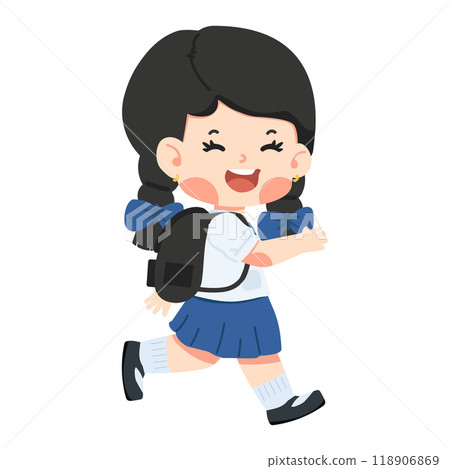 Kid girl Student with Backpack Kid girl Student with Backpack 118906869